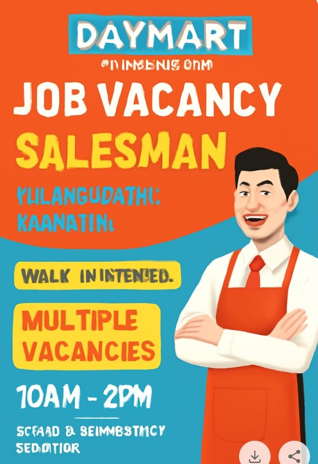 Job Vacancy: Salesman