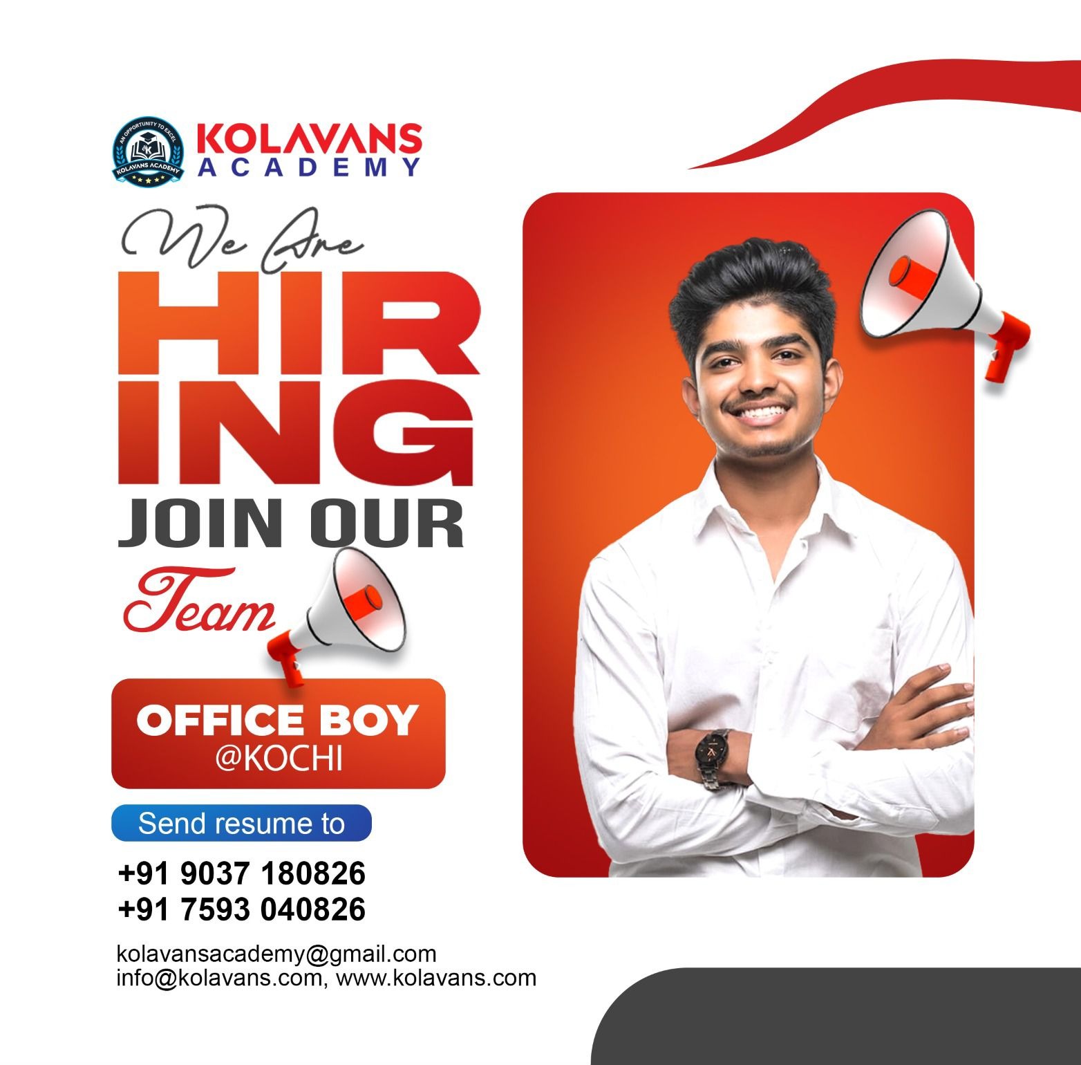 Job opportunity in kochi, job vacancy 