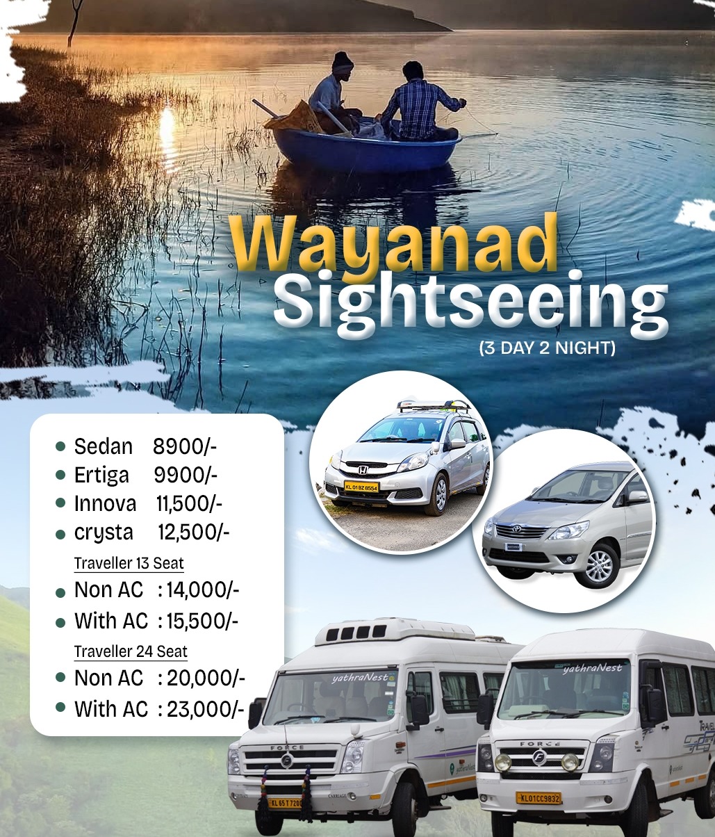Taxi service Wayanad, tourist taxi service Wayanad, taxi cab wayanad, YathraNest Cabs