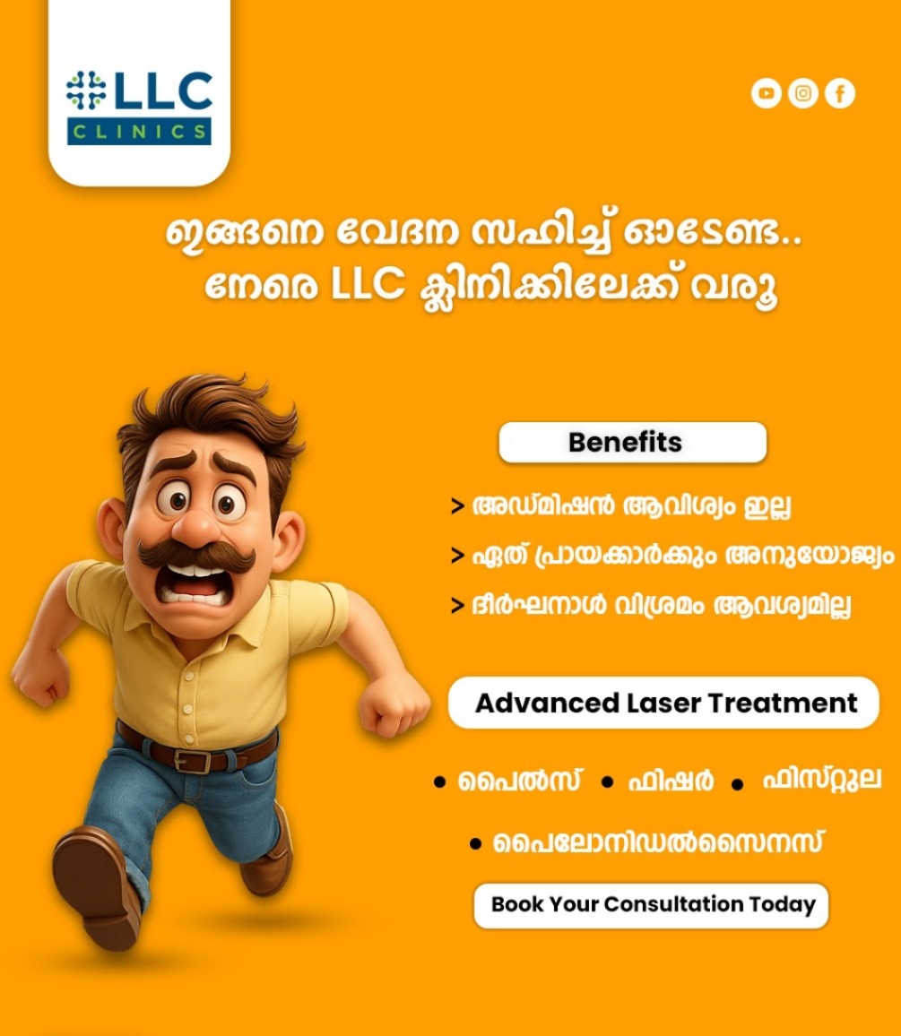 Piles treatment clinic calicut, laser treatment piles clinic calicut, laser life care clinics, LLC clinic  