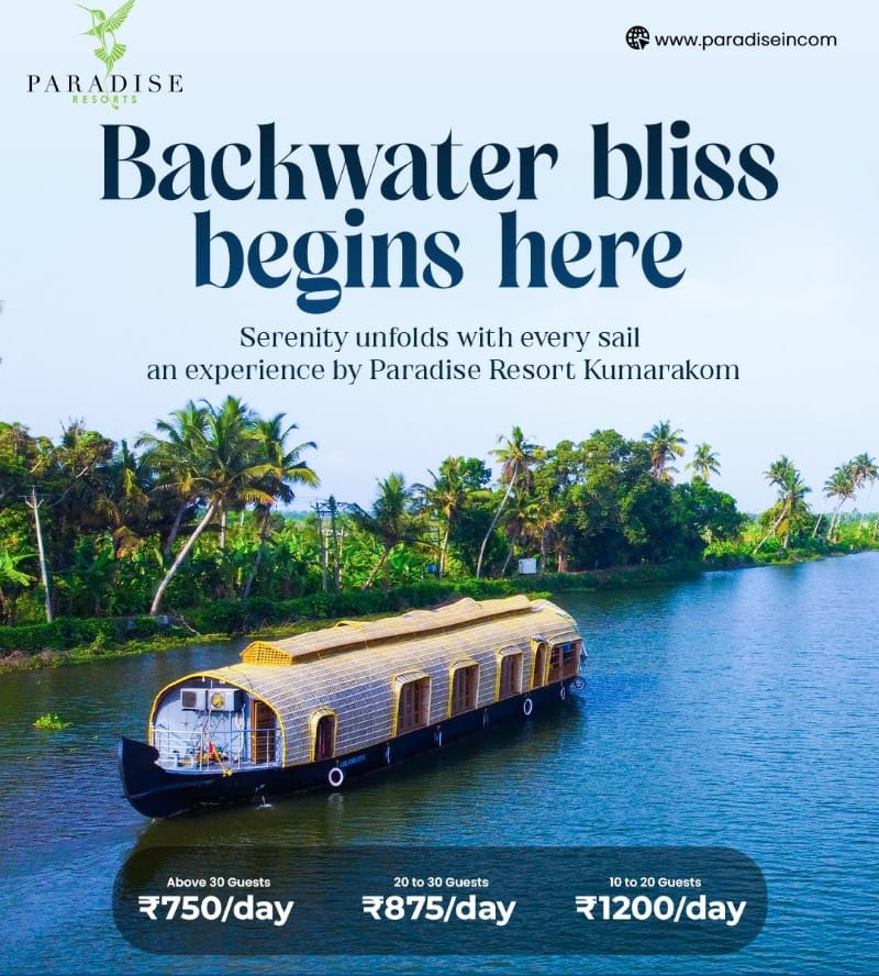 Resort in Kumarakom,Resort Kottayam Kumarakom , Paradise Resort