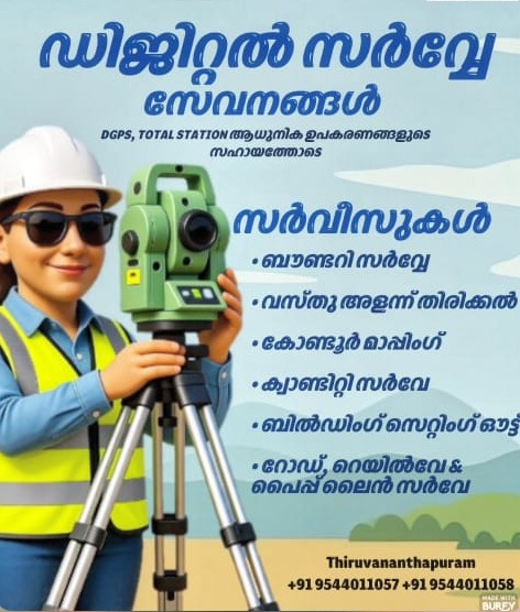  Land Survey  Trivandrum ,Boundary Survey Trivandrum  ,Contouring Survey Trivandrum ,Area Survey Trivandrum ,Topogen Surveying  Trivandrum Nedumangadu
