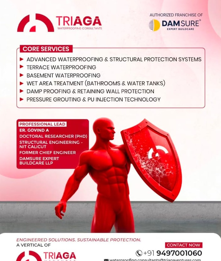 Waterproofing Calicut, Waterproofing Work Calicut ,Triaga Waterproofing Consultants 