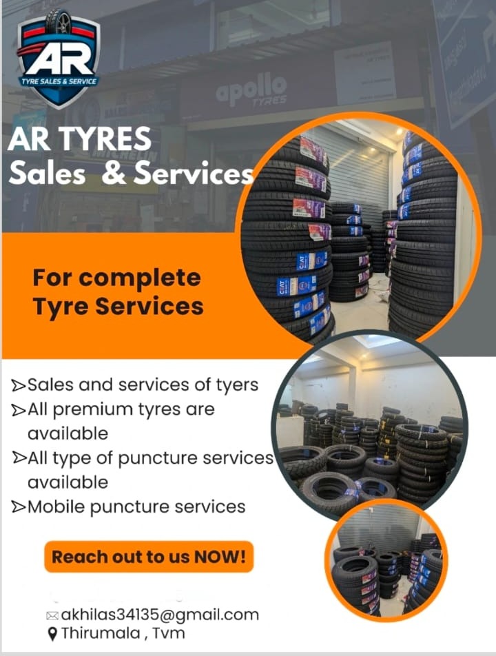 Tyre Shop Thirumala Trivandrum,Tyre Sales and Service Thirumala Trivandrum,Tyre Dealer Thirumala Trivandrum,AR Tyres 