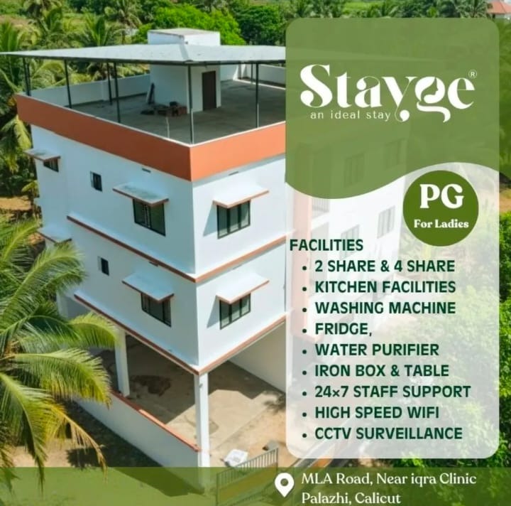 PG for Female Palazhi Calicut,Womens PG Palazhi Calicut,PG Near Iqra Clinic Calicut,Stayge 