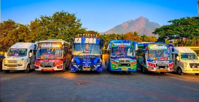 Tourist bus service Traveller service  Mettupalayam Coimbatore,Kandhan Travels 