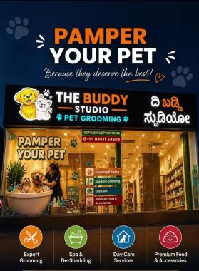 Pet grooming in Kadugodi Whitefield  Bangalore, Pet boarding &care services Kadugodi Whitefield Bangalore, The Buddy Studio