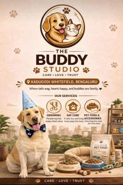 Pet grooming in Kadugodi Whitefield  Bangalore, Pet boarding &care services Kadugodi Whitefield Bangalore, The Buddy Studio
