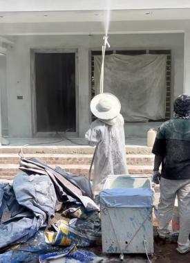 Express paint service  and White cement spray service kerala, Pk express paint service 