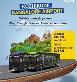 Premium AC  sleeper bus ​Calicut to Bangalore,   Online bus ticket booking  ​Calicut to Bangalore,  Esteem Travels  ​