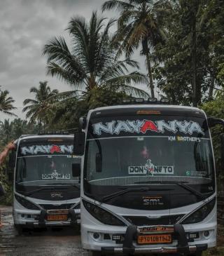 ​Travels in Tamil Nadu, ​Chennai to Pondicherry bus booking, ​​28 seater passenger van Chennai, Nayanya Tours and Travels 