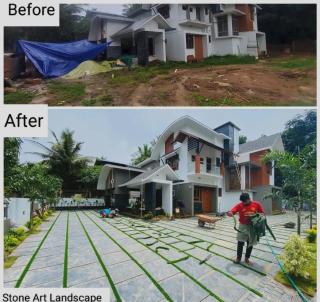 Landscaping companies in Kottayam,  Hardscape Softscape Outdoor Design stone work Kodungoor Kottayam, ​Stone Art Landscape