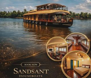 ​Houseboat service in Alappuzha, Houseboat packages in Alappuzha,  Resort booking Alappuzha, Sandsant Houseboats 