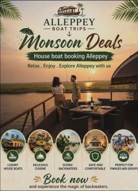 ​Alleppey houseboat booking, ​Luxury houseboat service Alappuzha, ​Backwater boat trips Alleppey, ​Affordable houseboat packages Alappuzha, ​Alleppey Boat Trips