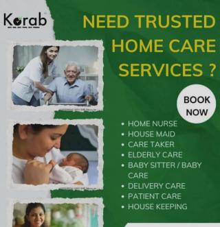 Home nursing agency in Kochi Ernakulam, Housemaid Baby care services in Ernakulam, Placement consultancy in Ernakulam, ​Korab Hospitality 