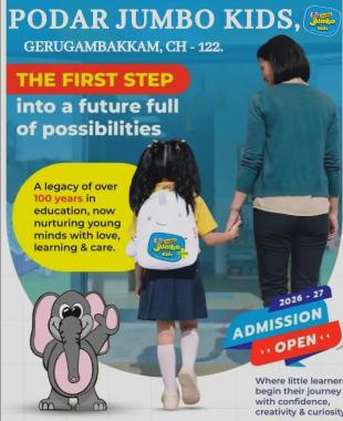 ​Day care in Gerugambakkam , Play school in Gerugambakkam Chennai, Jr KG Sr KG Nursery school in Gerugambakkam , Podar JumboKids  