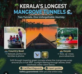  Kayaking in Varkala,  Boating Services in Varkala, Adventure spot in Varkala, ​Varkala Mangrove Adventure