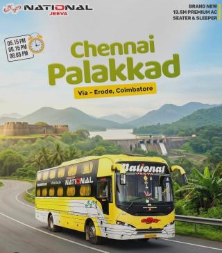 Chennai to Calicut bus booking, Chennai to Palakkad bus booking, Chennai to Coimbathore bus booking, ​National Travels 