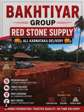 Red stone delivery service in Karnataka,  Jelly and sand delivery service in Karnataka, Bakhtiyar Group Karnataka