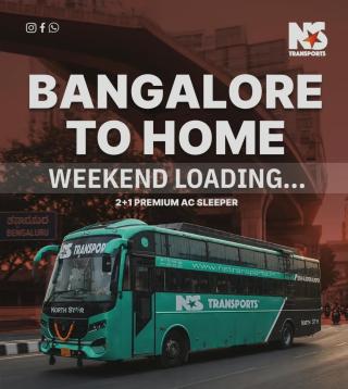 Bangalore to Calicut bus booking, Bangalore to Edappal bus booking, Bangalore to Thalassery bus booking, Bangalore to Kannur bus booking, NS Transports