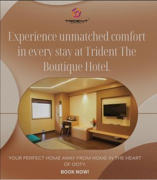 hotel in Ooty, ​Luxury boutique hotel Ooty, ​Ooty city center hotels,  ​Premium stay in Ooty, ​Near hotel in Ooty bus stand, Trident 