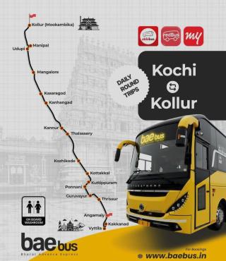 Trivandrum to Kannur Bus booking, Kochi to Kollur Bus booking, Kochi to Mookambika Bus booking, Kochi to Bangalore Bus booking, Bae bus 