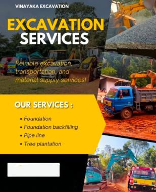 Excavation service in kayiliad vaniyamkulam,JCB Hitachi Tipper service in kayiliad vaniyamkulam,Boulder Soil Metal Msand service in kayiliad vaniyamkulam,Vinayaka Excavation 