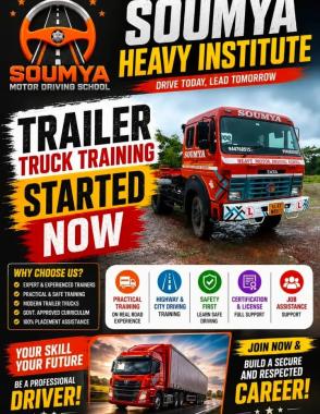 Driving School in kasaragod,Heavy motor driving school in kasaragod,trailer truck training in kasaragod,Soumya Motor Driving School 