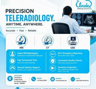 Radiologist in kannur, CT MRI Ultrasound scan in kannur,Cloudex Radiology Solutions 