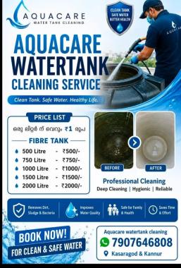 Water tank cleaning services in kannur,Water tank cleaning services in kasaragod,Aqua Care 