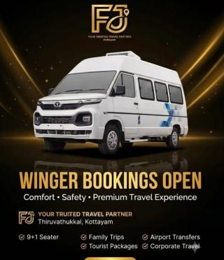 Taxi service in kottayam,Cab service in kottayam,Airport transfer service in kottayam,Tourist bus Traveller service in kottayam,FJ Travel Partner 