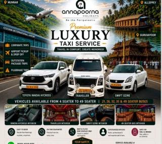 Traveller service in kannur,Taxi service in kannur,Tour planner in kannur,Tourist service in kannur,Annapoorna Holidays 