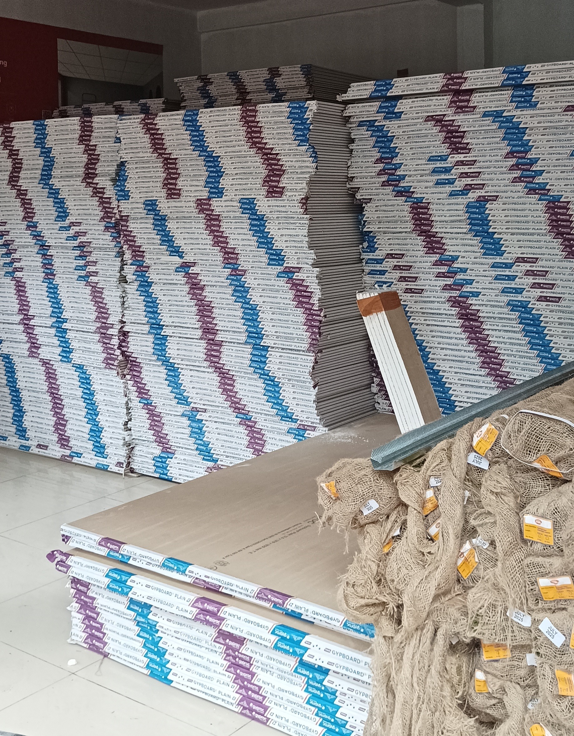  Gypsum board ,Multiwood,Channels :Steel World Kakkuni