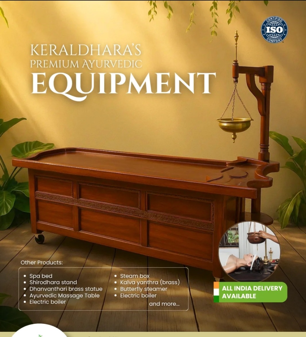 Ayurveda Equipment Manufacturing in Kerala,Ayurvedic Massage Table Kerala,Shirodhara Table Kerala,Keral Dhara Ayurveda Equipment Manufacturers
