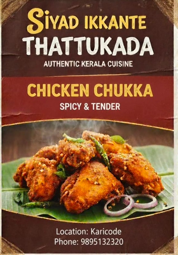 Thattukada Karicode Kollam, Restaurant Karicode Kollam, Food Spot Karicode Kollam,Siyad Ikkante Thattukada 