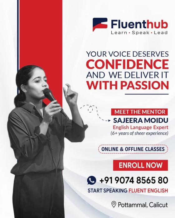 Spoken English course Pottammal Calicut, Practical speaking session Pottammal Calicut,Fluent hub Pottammal Calicut