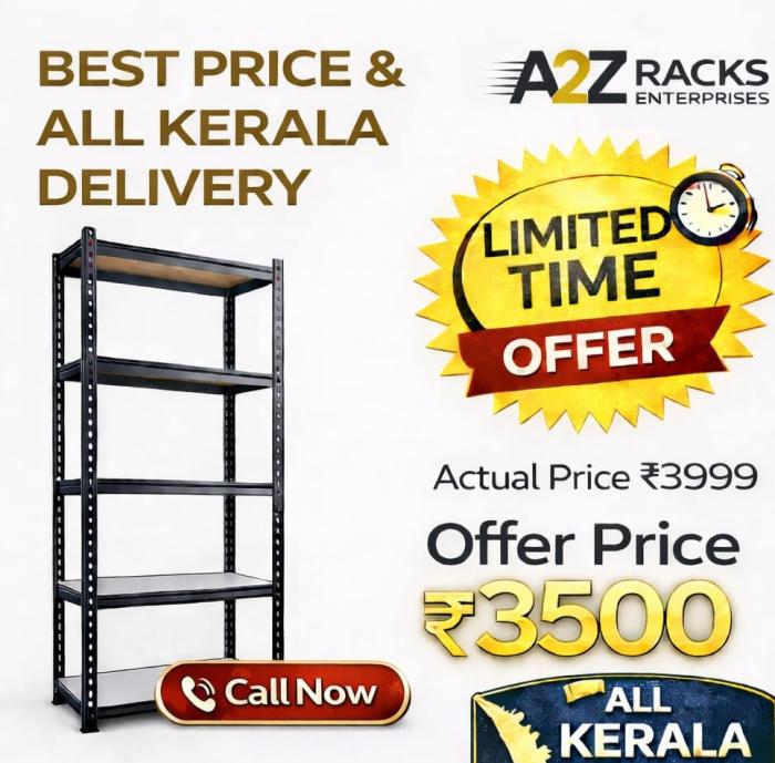 Slotted angle rack manufactureing company in Kerala,metal Storage rack steel shelving rack heavy duty rack storage shelf manufactureing company in Kerala,A2Z racks enterprises 