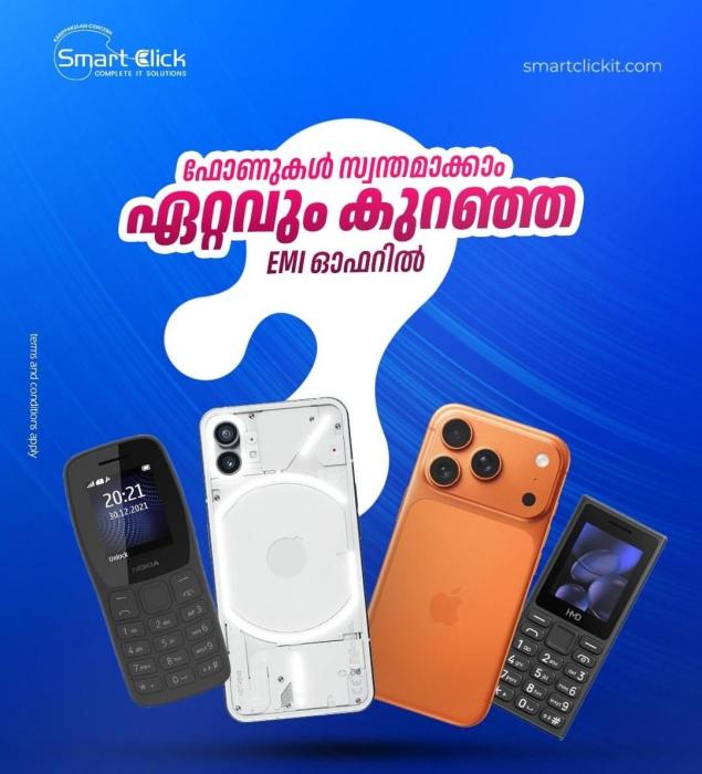 Mobiles phone & laptops showroom in Irinjalakuda, Gadgets showroom in Irinjalakuda, Smart Click 