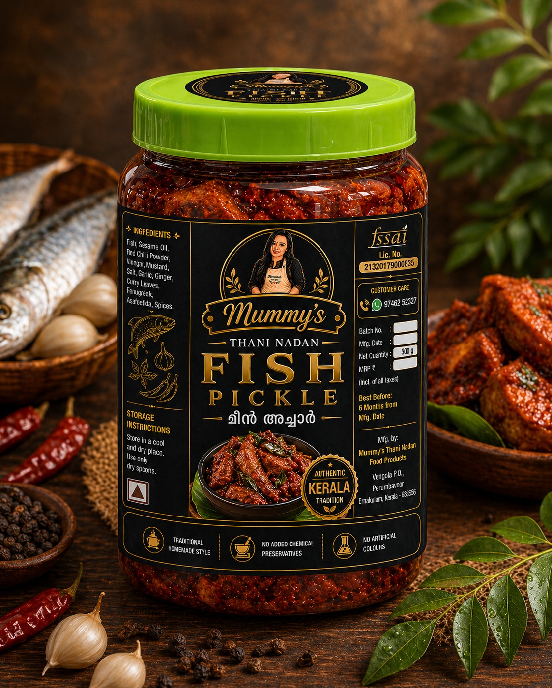 Kerala Homemade Fish Pickle, Mummys thani nadan food products