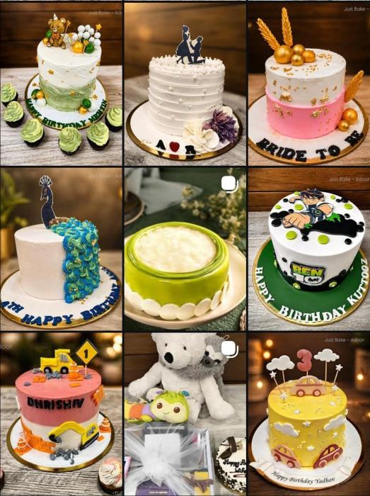 ​Just Bake Adoor, ​Cake shop in Adoor, Cake delivery Adoor, Birthday Anniversary Wedding All events Custom cake shop 