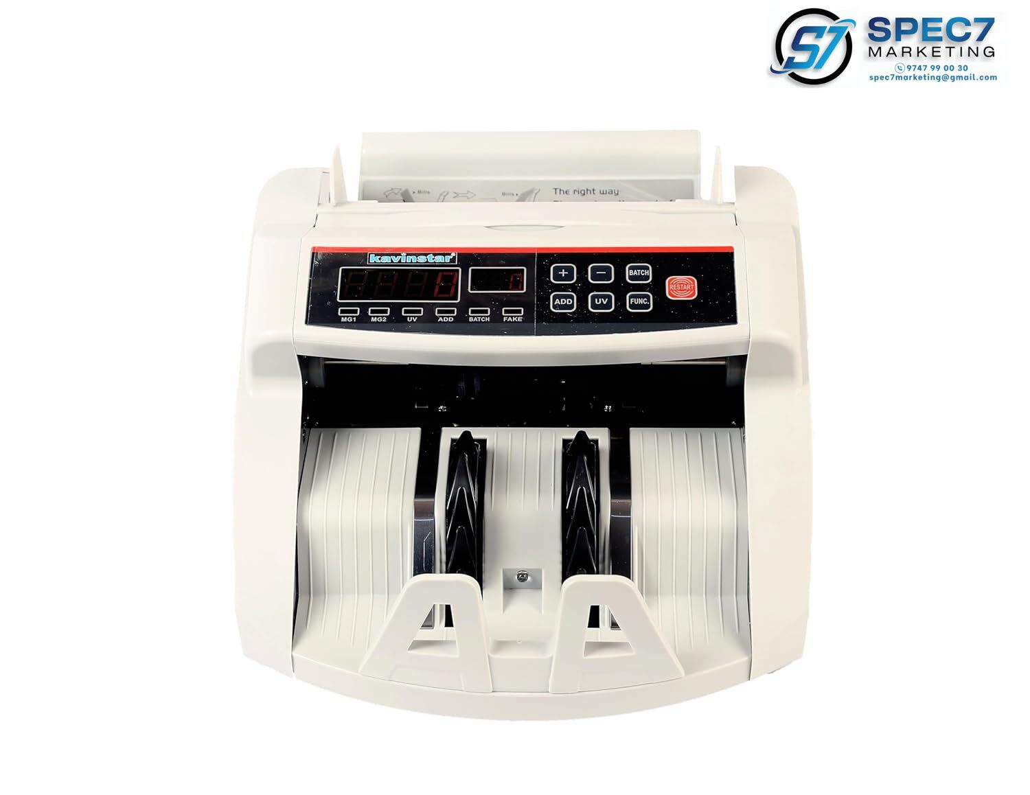 Kavinstar Cash Counting Machine UV, MG, IR Fake Note Detection Model VC 2108