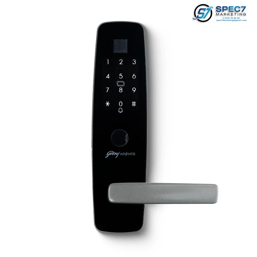 Godrej Advantis Smart Lock | Made in India Digital Lock for Main Door I Advanced & Highly Secure|9 in 1 Access|NFC,Smart Watch,BLE Remote,Wi-Fi,Fingerprint | Gun Metal Black