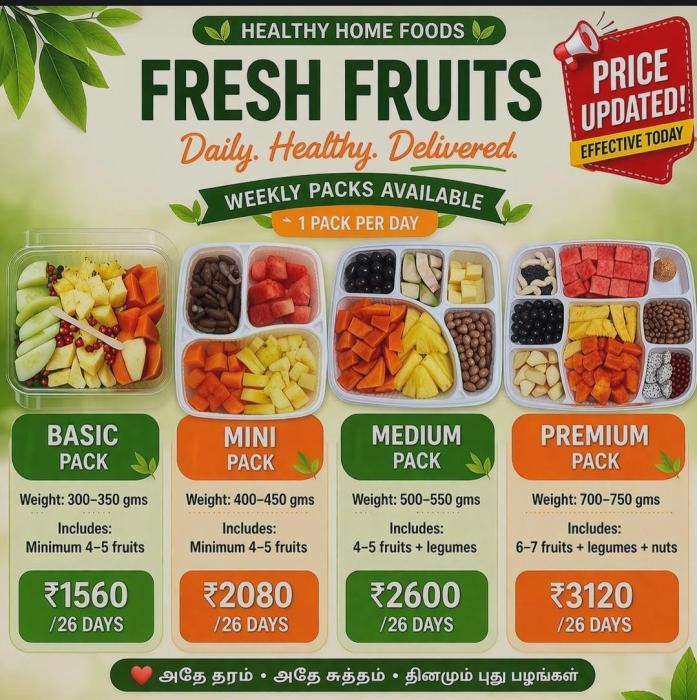 Food delivery Kalavasal Madurai, ​​Fresh fruit box  & Diet food Madurai, ​Healthy Home Foods