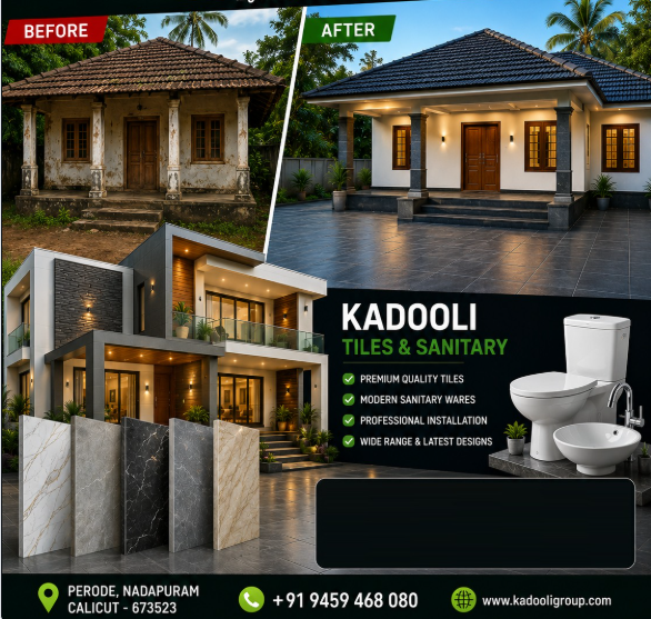 Best tiles and sanitaryware in Nadapuram Kozhikode,Kadooli tiles Nadapuram Kozhikode