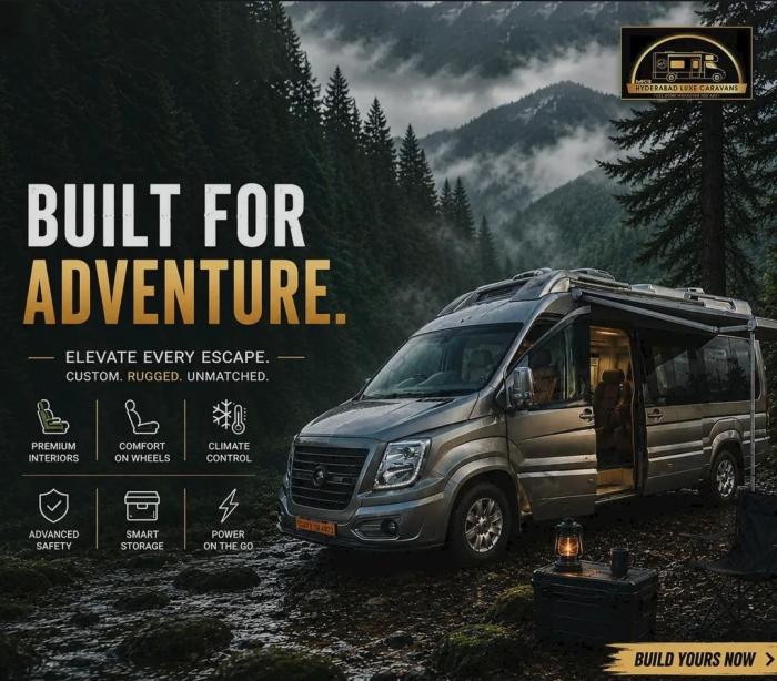 Caravan manufacturer in Hyderabad, ​Caravan rentals in Hyderabad, Premium Finishing Caravan Builders in Hyderabad, ​MKR Hyderabad Luxe Caravans