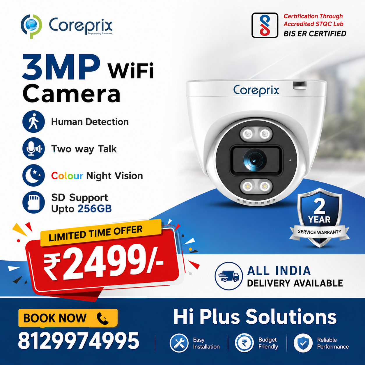 Coreprix 3MP Indoor WiFi Camera