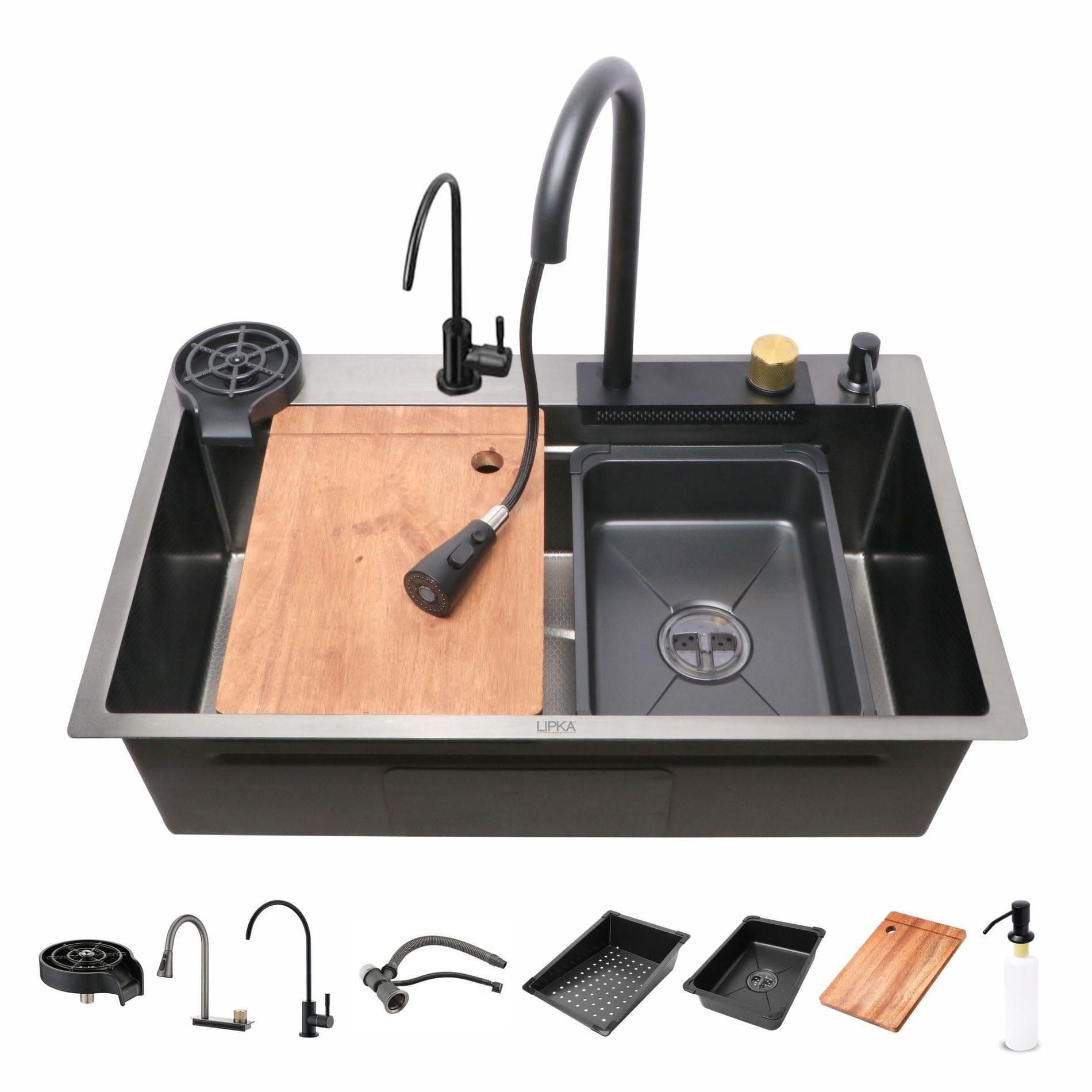 Ruhe Nano Smart Kitchen Sink (30 x 18 x 9 Inches) Black sales showroom in calicut, Calicut Traders