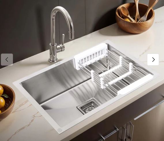 Ruhe Handmade Single Bowl Kitchen Sink (24 x 18 x 10 Inches) 304 Steel 1mm Thickness sale in calicut, Calicut Traders 