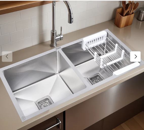 Ruhe Handmade Double Bowl Kitchen Sink (37 x 18 x 10 Inches) 304 SS 1.2 in calicut, Calicut Traders