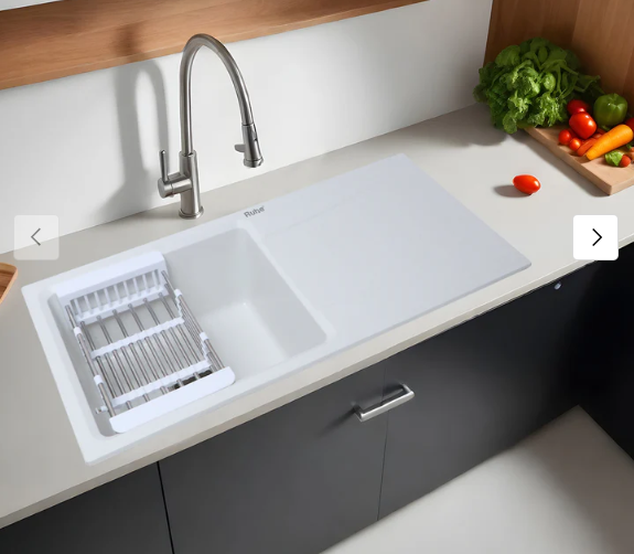 Ruhe Quartz Single Bowl with Drainboard Kitchen Sink Coloured (36 x 18 x 9 Inches) products in calicut, Calicut Traders